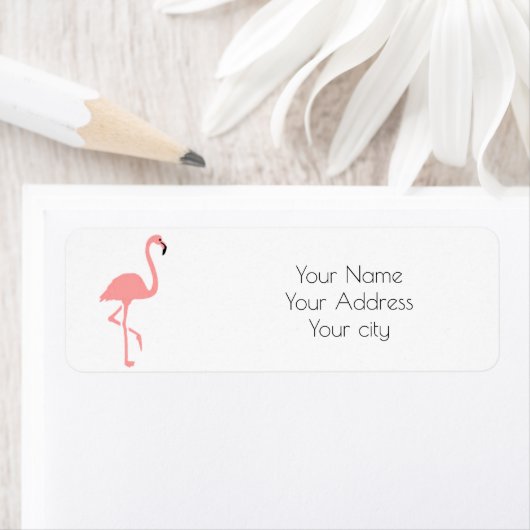 roze flamingo tropisch etiket (Insitu)