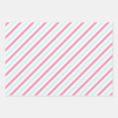 Roze Flamingo Tropisch gestreept patroon Inpakpapier Vel (Voorkant 2)