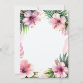 Roze Flamingo Tropisch Goud Aloha 1e Verjaardag Kaart (Achterkant)