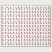 Roze Flamingo Tropisch Kerst Verpakkingspapier Cadeaupapier (Vlak)