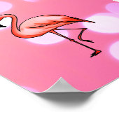 Roze Flamingo Tropisch Kerstfeest Poster (Hoek)