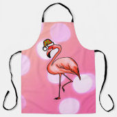 Roze Flamingo Tropisch Kerstfeest Schort (Voorkant)