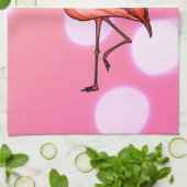 Roze Flamingo Tropisch Kerstfeest Theedoek (Gevouwen)