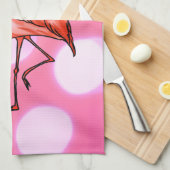 Roze Flamingo Tropisch Kerstfeest Theedoek (Quarter Fold)