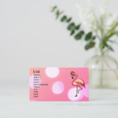 Roze Flamingo Tropisch Kerstfeest Visitekaartje (Staand voorkant)