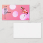 Roze Flamingo Tropisch Kerstfeest Visitekaartje (Voorkant / Achterkant)