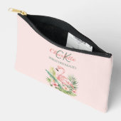Roze flamingo tropisch monogram bruidsmeisje etui (Open)