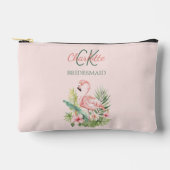 Roze flamingo tropisch monogram bruidsmeisje etui (Voorkant)