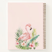 Roze flamingo tropisch monogram notitieboek (Achterkant)