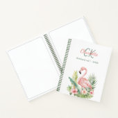 Roze flamingo tropisch monogram notitieboek (Binnen)