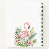 Roze flamingo tropisch monogram notitieboek (Achterkant)