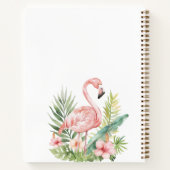 Roze flamingo tropisch monogram notitieboek (Achterkant)