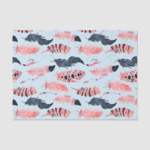 Roze Flamingo Tropisch Mooie Veren Tissuepapier