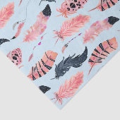 Roze Flamingo Tropisch Mooie Veren Tissuepapier (Detail)