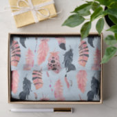 Roze Flamingo Tropisch Mooie Veren Tissuepapier (Geschenk)