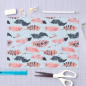 Roze Flamingo Tropisch Mooie Veren Tissuepapier (Craft)