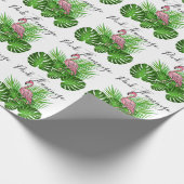 Roze flamingo, tropisch oerwoud Verlof Cadeaupapier (Hoek)