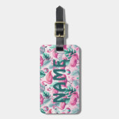 Roze Flamingo Tropisch Ontwerp Bagagelabel (Voorkant verticaal)