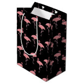 Roze Flamingo Tropisch Ontwerp Medium Cadeauzakje (Achterkant Gekanteld)