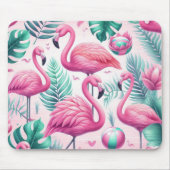 Roze Flamingo Tropisch Ontwerp Muismat (Voorkant)