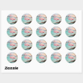 Roze Flamingo Tropisch Paradijs Ronde Sticker (Vel)