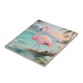 Roze Flamingo Tropisch Paradijs Tegeltje (Zijkant)