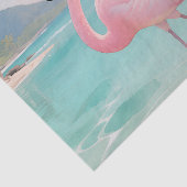 Roze Flamingo Tropisch Paradijs Tissuepapier (Detail)