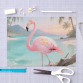 Roze Flamingo Tropisch Paradijs Tissuepapier (Craft)