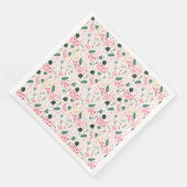 Roze Flamingo Tropisch Patroon Papier Servet (Hoek)