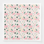 Roze Flamingo Tropisch Patroon Papier Servet (Voorkant)