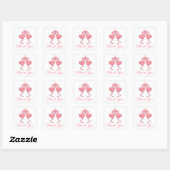 Roze Flamingo Tropisch Strand Bruiloft Bedankt Vierkante Sticker (Vel)