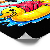 Roze Flamingo Tropisch Strand Gevoel Palmboom Poster (Hoek)