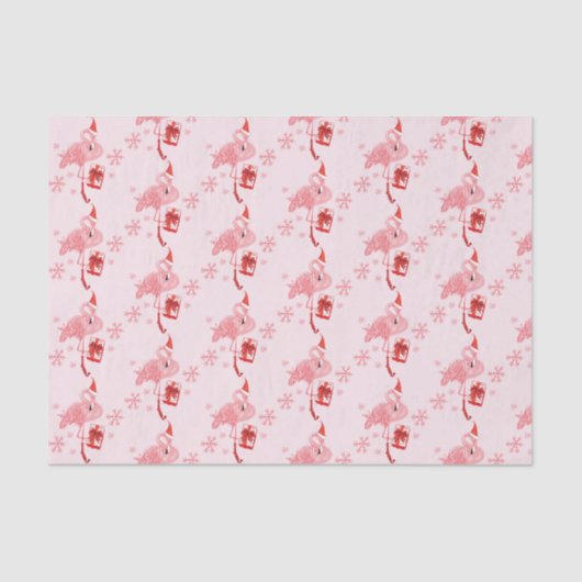 Roze Flamingo Tropisch Strand Vogel Kerstmis Tissuepapier (Voorkant)