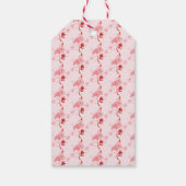Roze Flamingo Tropisch Strand Vrolijk Kerstfeest Cadeaulabel (Achterkant)