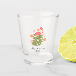 Roze Flamingo Tropisch Weekend Afscheidscadeaufees Shot Glas