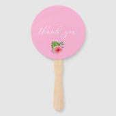 Roze Flamingo Tropische Aquarel Handwaaier (Achterkant)