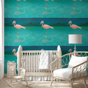 ROZE FLAMINGO TROPISCHE BEHANG