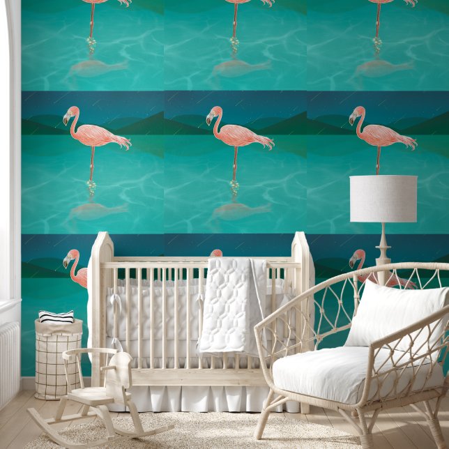 ROZE FLAMINGO TROPISCHE BEHANG (Kinderen)