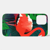 Roze flamingo. Tropische bladeren, roze vlinder, Case-Mate iPhone Case (Achterkant (horizontaal))