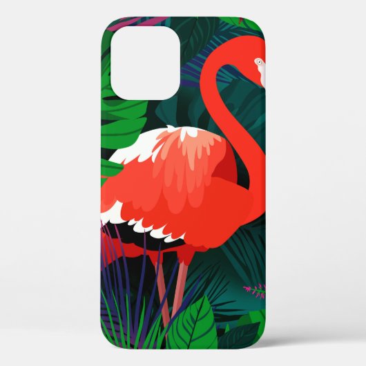 Roze flamingo. Tropische bladeren, roze vlinder, Case-Mate iPhone Case (Achterkant)