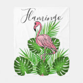 Roze flamingo, tropische bladluis fleece deken (Voorkant)