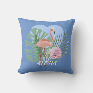 Roze Flamingo tropische bladpalm Kussen
