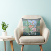 Roze Flamingo tropische bladpalm Kussen (Stoel)