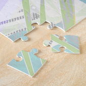 Roze Flamingo tropische bladpalm monstera Jigzaag  Legpuzzel (Zijkant)