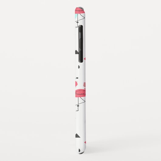 Roze flamingo tropische bloemen & bladeren Case-Mate iPhone case (Achterkant/links)