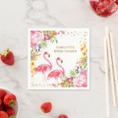 Roze Flamingo Tropische Bloemen Douche Papier Serv Servet (Insitu)