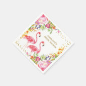 Roze Flamingo Tropische Bloemen Douche Papier Serv Servet (Hoek)