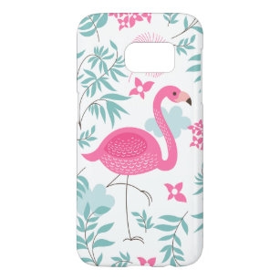 Roze Flamingo & Tropische Bloemen Patroon GS7 Samsung Galaxy S7 Hoesje