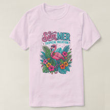 Roze Flamingo Tropische Bloemen - zomer vakantie 