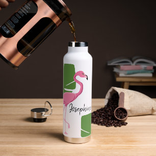 Roze Flamingo Tropische Bruidsdouche gepersonalise Waterfles